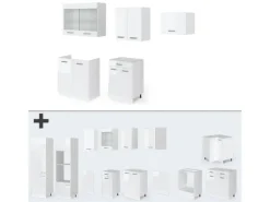 Outlet Vicco R-Line Küchenzeile Hochglanz/ 200 cm ohne Arbeitsplatte ohne E-Geräte Weiß