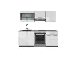 Einbauküchen<Vicco R-Line Küchenzeile /Anthrazit 200 cm ohne Arbeitsplatte ohne E-Geräte