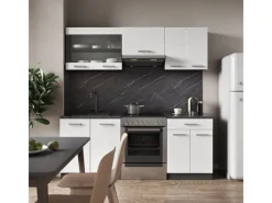 Einbauküchen<Vicco R-Line Küchenzeile /Anthrazit 200 cm ohne Arbeitsplatte ohne E-Geräte