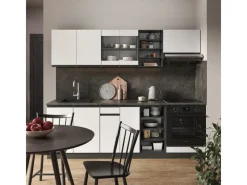 Vicco R-Line Küchenzeile /Anthrazit 240 cm J-Shape ohne E-Geräte< Kücheninseln