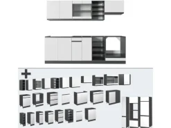 Vicco R-Line Küchenzeile /Anthrazit 240 cm J-Shape ohne E-Geräte< Kücheninseln