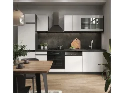 Hot Vicco R-Line Küchenzeile /Anthrazit 300 cm AP Marmor ohne E-Geräte Weiß