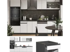 Vicco R-Line Küchenzeile /Anthrazit 300 cm mit HochschrankAP Anthrazit ohne E-Geräte< Einbauküchen