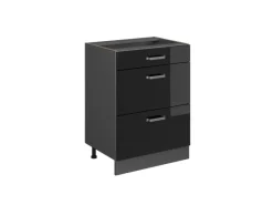 Online Vicco R-Line Schwarz Hochglanz/Anthrazit 60 cm mit Schubladen ohne Arbeitsplatte Schwarz Glänzend