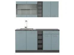 Sale Vicco R-Line Single Küche Blau-Grau/Anthrazit 160 cm ohne Arbeitsplatte ohne E-Geräte Blaugrau