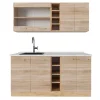 Outlet Vicco R-Line Single Küche Sonoma/Goldkraft Eiche 160 cm AP Marmor ohne E-Geräte