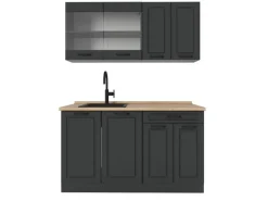 Discount Vicco R-Line Singleküche Landhaus/ 140 cm ohne Arbeitsplatte ohne E-Geräte Anthrazit