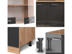 Vicco R-Line Singleküche /Goldkraft Eiche 140 cm ohne Arbeitsplatte ohne E-Geräte< Single-Küchen|Einbauküchen