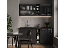Single-Küchen<Vicco R-Line Singleküche Hochglanz/ 160 cm ohne Arbeitsplatte ohne E-Geräte