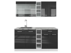 Single-Küchen<Vicco R-Line Singleküche /Weiß 160 cm AP Marmor ohne E-Geräte