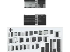 Single-Küchen<Vicco R-Line Singleküche /Weiß 160 cm AP Marmor ohne E-Geräte
