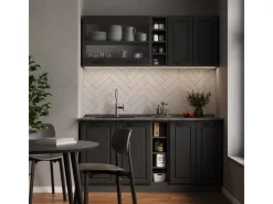 Vicco R-Line Singleküche Landhaus/ 160 cm AP Marmor ohne E-Geräte< Single-Küchen|Einbauküchen