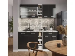 Clearance Vicco R-Line Singleküche /Weiß 160 cm ohne Arbeitsplatte ohne E-Geräte Anthrazit Hochglanz
