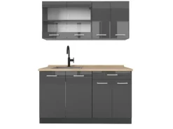 Online Vicco R-Line Singleküche Hochglanz/ 140 cm ohne Arbeitsplatte ohne E-Geräte Anthrazit