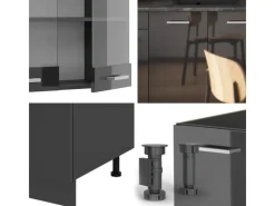 Online Vicco R-Line Singleküche Hochglanz/ 140 cm ohne Arbeitsplatte ohne E-Geräte Anthrazit