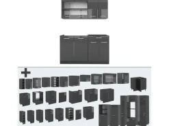 Online Vicco R-Line Singleküche Hochglanz/ 140 cm ohne Arbeitsplatte ohne E-Geräte Anthrazit