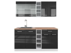 Single-Küchen<Vicco R-Line Singleküche /Weiß 160 cm AP Eiche ohne E-Geräte