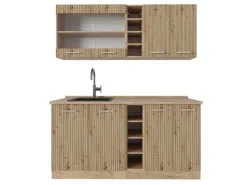 Vicco R-Line Singleküche Artisan-Eiche/Goldkraft Eiche 160 cm ohne Arbeitsplatte ohne E-Geräte< Single-Küchen