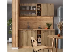 Vicco R-Line Singleküche Artisan-Eiche/Goldkraft Eiche 160 cm ohne Arbeitsplatte ohne E-Geräte< Single-Küchen