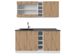 Hot Vicco R-Line Singleküche /Weiß 160 cm AP Anthrazit ohne E-Geräte Artisan Eiche