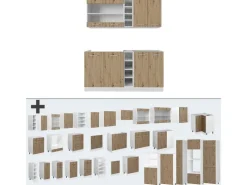 Best Vicco R-Line Singleküche /Weiß 160 cm ohne Arbeitsplatte ohne E-Geräte Artisan Eiche