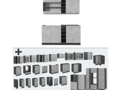 Single-Küchen<Vicco R-Line Singleküche /Anthrazit 160 cm AP Anthrazit ohne E-Geräte