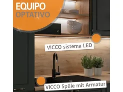Vicco R-Line Singleküche Blau-Grau/Goldkraft Eiche 140 cm AP Eiche ohne E-Geräte< Single-Küchen|Miniküchen