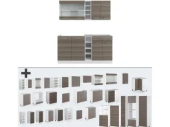 Single-Küchen<Vicco R-Line Singleküche /Weiß 160 cm AP Marmor ohne E-Geräte