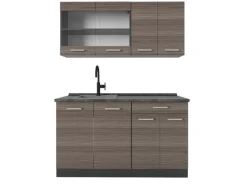 Single-Küchen<Vicco R-Line Singleküche /Anthrazit 140 cm AP Anthrazit ohne E-Geräte