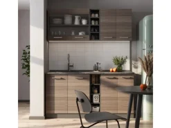Single-Küchen<Vicco R-Line Singleküche /Anthrazit 160 cm AP Anthrazit ohne E-Geräte