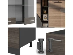 Vicco R-Line Singleküche /Anthrazit 160 cm ohne Arbeitsplatte ohne E-Geräte< Single-Küchen|Kochfelder