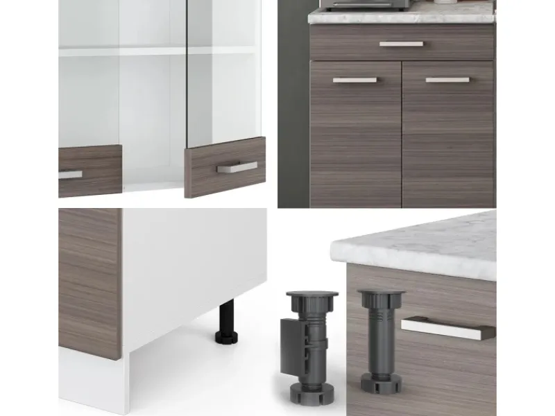 Vicco R-Line Singleküche /Weiß 140 cm AP Eiche ohne E-Geräte< Single-Küchen