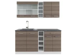 Vicco R-Line Singleküche /Weiß 160 cm AP Anthrazit ohne E-Geräte Edelgrau