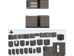 Single-Küchen<Vicco R-Line Singleküche /Anthrazit 160 cm AP Eiche ohne E-Geräte