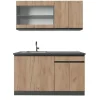 Vicco R-Line SingleKüche Goldkraft Eiche/Anthrazit 140 cm AP Anthrazit Opt 2 ohne E-Geräte< Single-Küchen|Miniküchen