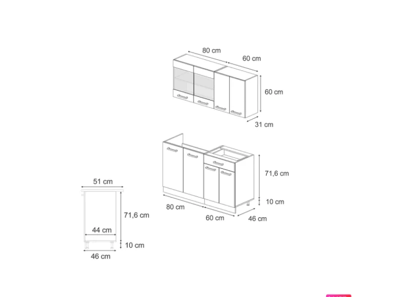 Single-Küchen|Einbauküchen<Vicco R-Line Singleküche Goldkraft /Weiß 140 cm AP Marmor ohne E-Geräte