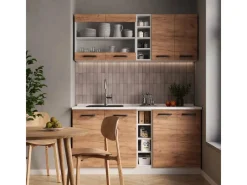 Vicco R-Line Singleküche Goldkraft Eiche/Weiß 160 cm AP Eiche ohne E-Geräte< Single-Küchen|Miniküchen