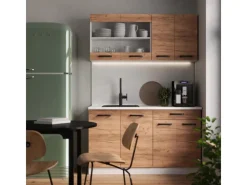 Vicco R-Line Singleküche Goldkraft Eiche/Weiß 140 cm ohne Arbeitsplatte ohne E-Geräte< Single-Küchen