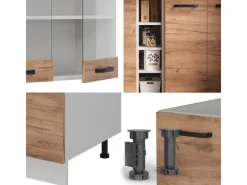 Vicco R-Line Singleküche Goldkraft /Weiß 160 cm ohne Arbeitsplatte ohne E-Geräte< Single-Küchen|Kühlschränke