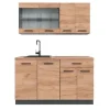 Outlet Vicco R-Line SingleKüche Goldkraft Eiche/Anthrazit 140 cm AP Eiche Opt 2 ohne E-Geräte