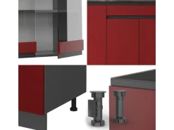 Online Vicco R-Line Singleküche /Anthrazit 140 cm AP Anthrazit ohne E-Geräte Rot