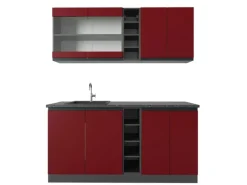 Single-Küchen|Einbauküchen<Vicco R-Line Singleküche /Anthrazit 160 cm AP Anthrazit ohne E-Geräte