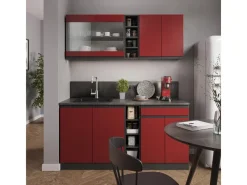 Outlet Vicco R-Line Singleküche /Anthrazit 160 cm AP Eiche ohne E-Geräte Rot