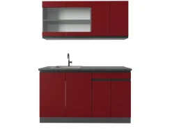 Single-Küchen<Vicco R-Line Singleküche /Anthrazit 140 cm J-Shape ohne E-Geräte