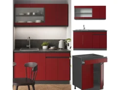 Single-Küchen<Vicco R-Line Singleküche /Anthrazit 140 cm J-Shape ohne E-Geräte