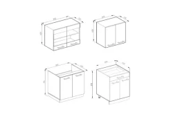 Single-Küchen<Vicco R-Line Singleküche /Anthrazit 140 cm J-Shape ohne E-Geräte
