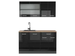 Single-Küchen<Vicco R-Line Singleküche /Anthrazit 140 cm AP Eiche ohne E-Geräte