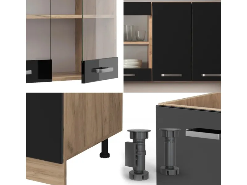 Single-Küchen<Vicco R-Line Singleküche /Goldkraft Eiche 140 cm AP Eiche ohne E-Geräte