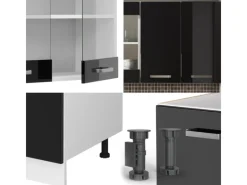 Vicco R-Line Singleküche /Weiß 140 cm AP Eiche ohne E-Geräte< Single-Küchen