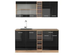 Vicco R-Line Singleküche /Goldkraft Eiche 160 cm AP Eiche ohne E-Geräte< Single-Küchen|Herde